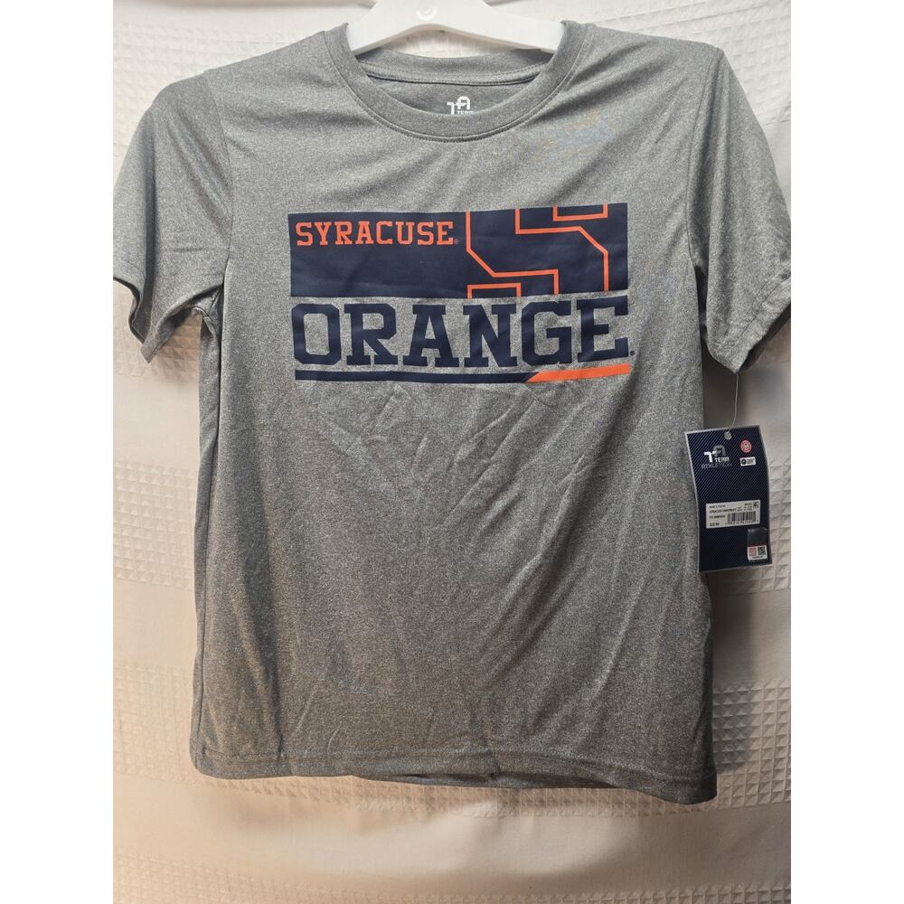 Ncaa Syracuse Orange Tshirt Boys Size 12/14 Gray Short Sleeve